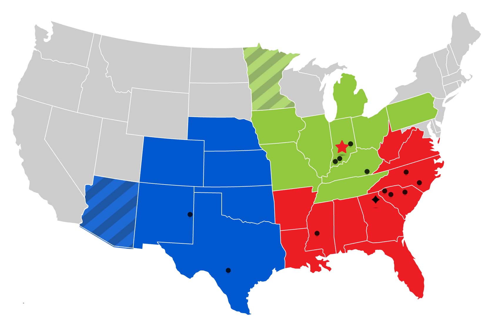 Regional US map